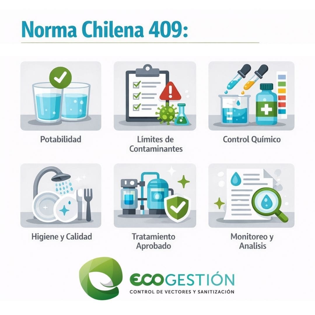 Norma chilena 409, Sanitización de estanques de agua potable normativa, Normativa estanques de agua potable, Normativa agua potable Chile, Decreto Supremo 735